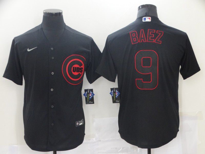 Men Chicago Cubs #9 Baez Black Game 2024 Nike MLB Jersey style 1